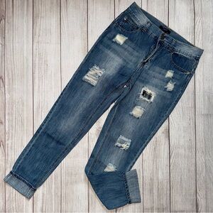 Distressed Ankle Jeans